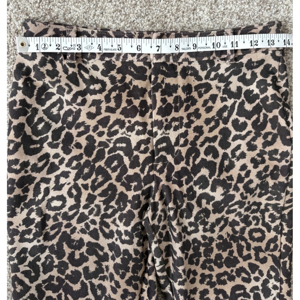 Free People Leopard Print Slim Mob Wife Aesthetic Trousers Indie Animal Print 4 - Picture 4 of 8
